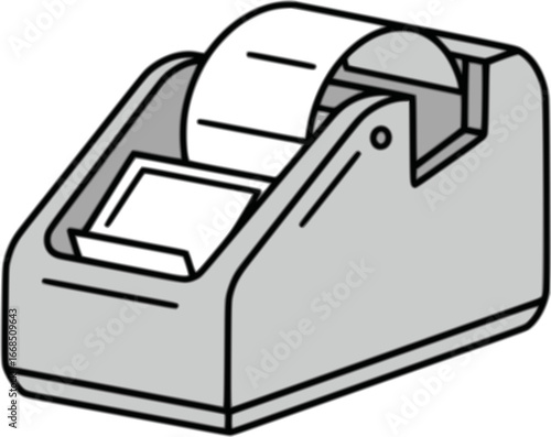 Payment Terminal with Receipt Printing Vector Illustration for Retail Transactions and Electronic Payments
