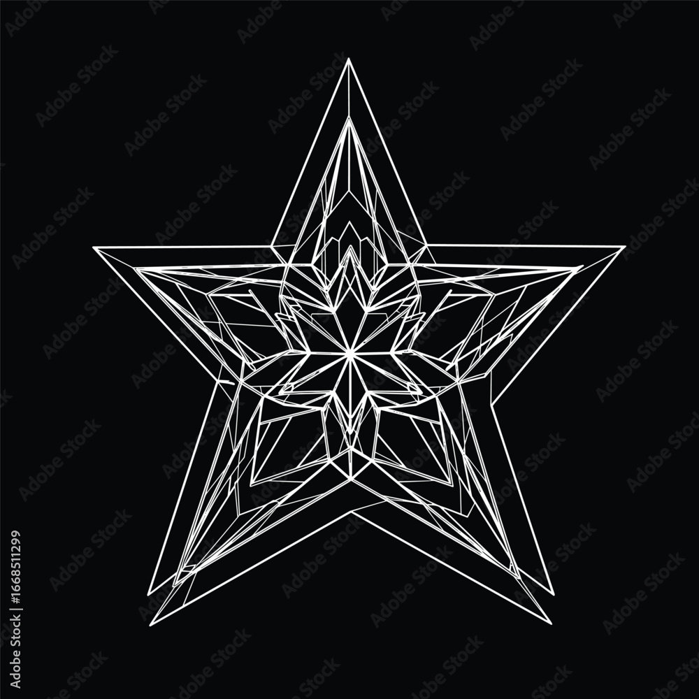 Obraz premium Stylized linear shape star logo design template