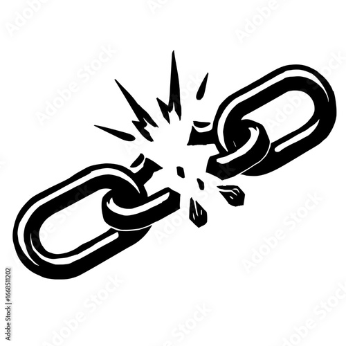 Shattering Chain Link - A Powerful Symbol of Freedom and Breaking Barriers