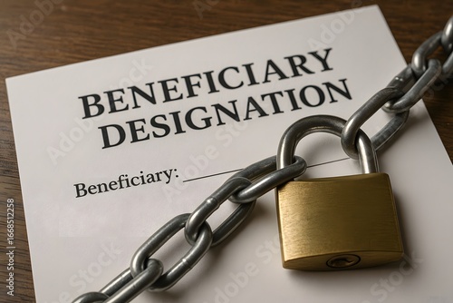 Beneficiary designation with security lock