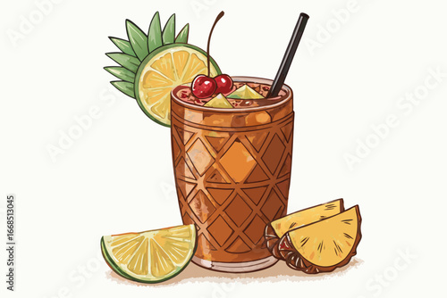Featuring Bold Mai Tai With Tropical Fruit Garn Vibrant Creative Visual