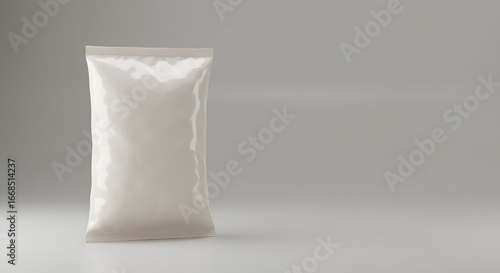 Blank White Glossy Pouch Packaging Mockup