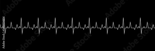 Heart rate vector line icon. Pulse isolated on a black background. Heart rate, cardiogram. Vector illustration for medical offers and websites.