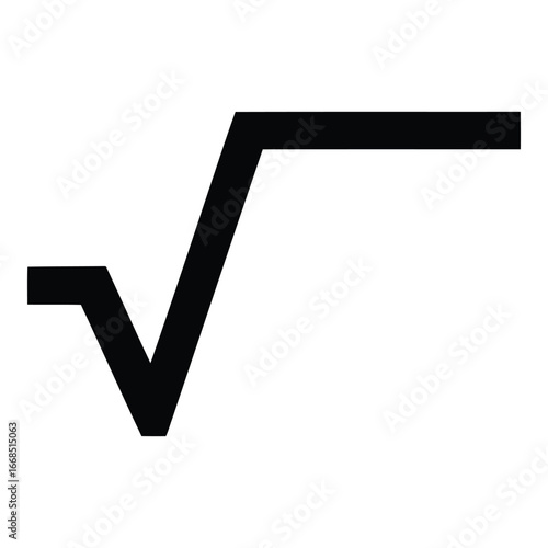 Black square root symbol math concept mathematics algebra education symbolism abstract simple clean minimalist