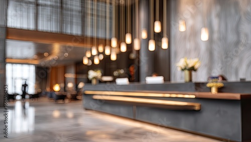 Wallpaper Mural Modern hotel lobby reception area, blurred Torontodigital.ca