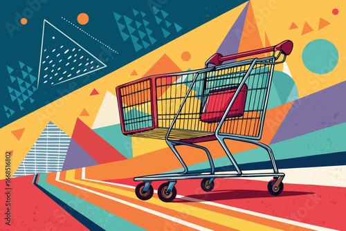 Showcasing Bold Shopping Cart Bac Dynamic Professional Photo