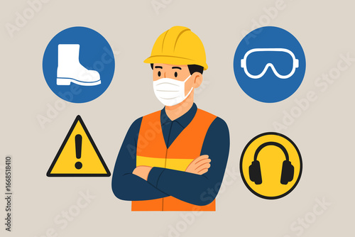 construction worker with helmet