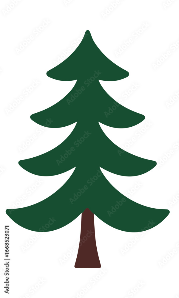 Obraz premium Pine tree illustration isolated on white background