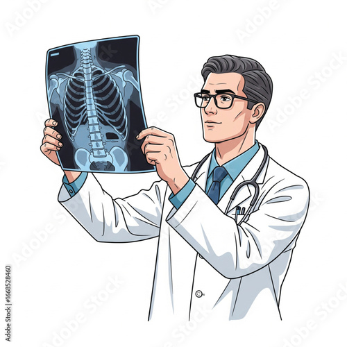 doctor looking at x ray