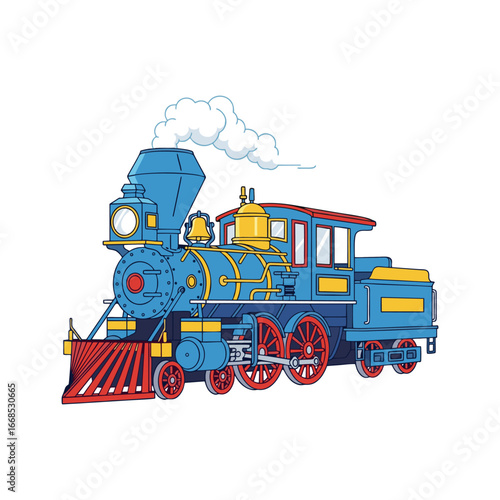 steam locomotive vector illustration