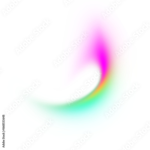 Abstract  green pink yellow color soft blurry gradient shape isolated on transparent background. Vibrant Png overlay effect for brochure banner header poster cover wallpaper backdrop design.