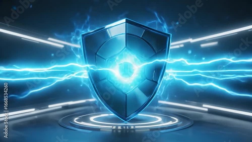 Futuristic Shield with Energetic Aura