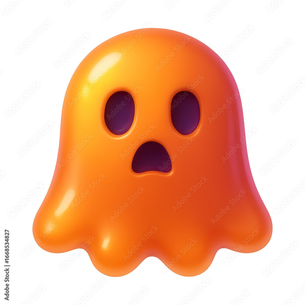 Fototapeta premium PNG Cute orange ghost illustration.