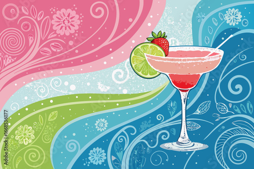 Vibrant Daiquiri Cocktail With High-Quality Stock Image Perfect for Editorial Content