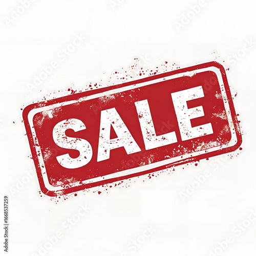 Red Grunge Sale Stamp  Discount Promotion Graphic