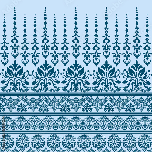 Classic Damask Seamless
Pattern - Vector Illustration for Elegant Textile
Design,Damask,Jacquard loom, Brocade, Satin weave,ethnic, geometric, textile, fabric, motif, retro, 