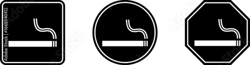 No Smoking sign. No Smoking And Smoking Area symbol isolate on white background - printable set silhouette icon design