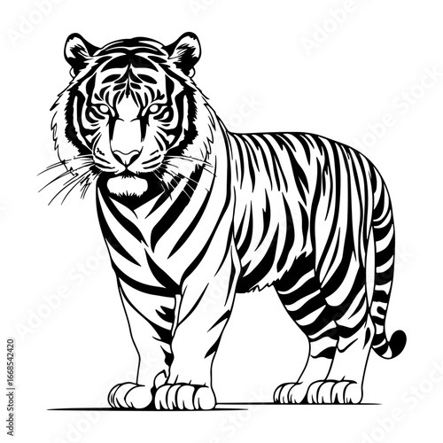 The image of the powerful tiger vator, which symbolizes strength, power, and wildness. This image can be easily used in any logo, poster, or t-shirt design.