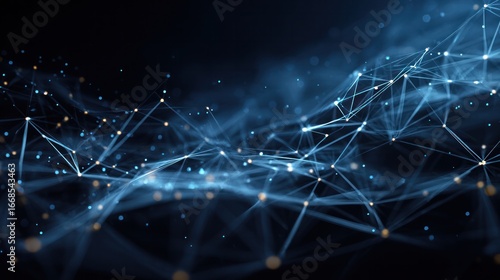 Digital Network with Futuristic Vibe: A stunning visual representation of an interconnected network, symbolizing the boundless potential of data and technology in a modern and futuristic context.