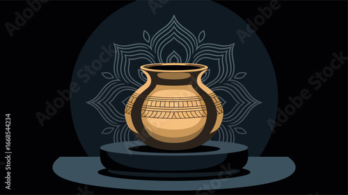 Paryushan Parv with Traditional Kalash Illustration