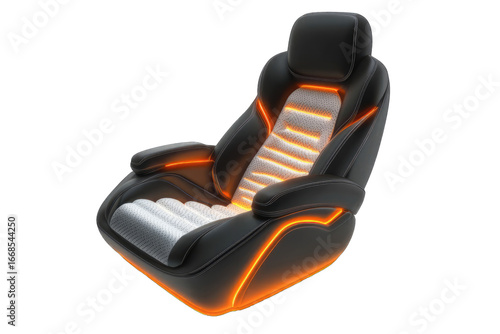 Modern car seat with illuminated accents
