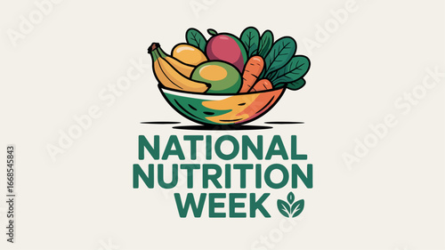 National Nutrition Week Fruit and Vegetable Bowl Poster