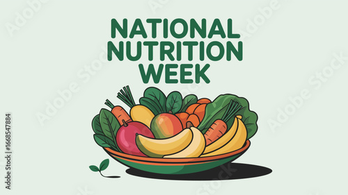 National Nutrition Week Fruit and Vegetable Bowl Poster