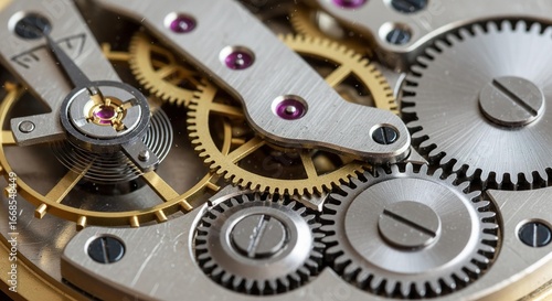 Wallpaper Mural Close-up of a watch mechanism showing gears and intricate details. Torontodigital.ca