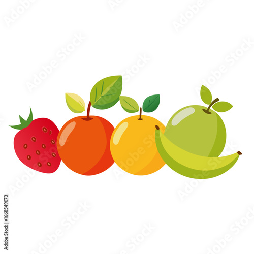Vibrant and Delicious Assortment of Fresh Fruits, perfect for healthy eating, food blogs, or colorful design projects, ready to use.