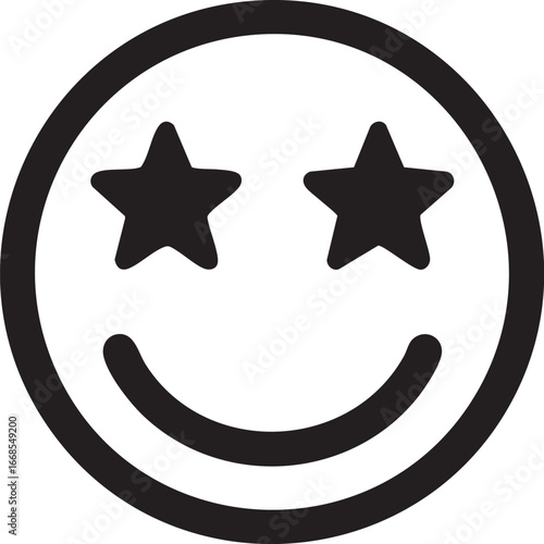 Star eyes smiley face vector - happy emoji icon download eps silhouette