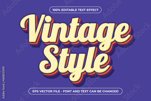 Yellow Vintage Style 3D Editable Text Effect