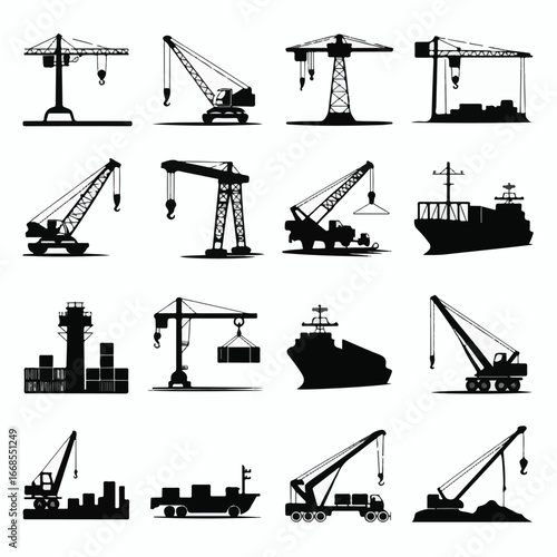 silhouette of a cargo ship