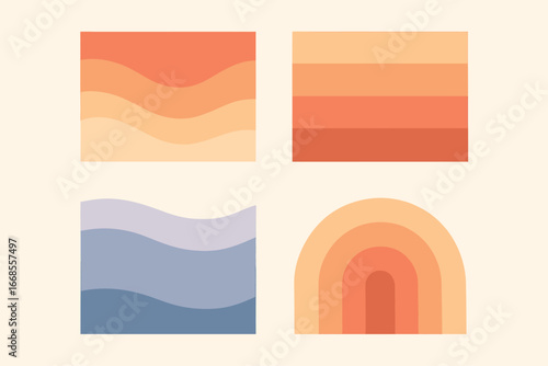 Ombre Abstract Layered Fading Colors Minimal Flat Vector
