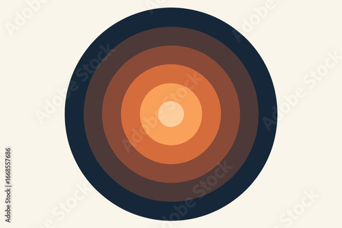 Ombre Circular Radiant Fading Rings Minimal Flat Vector