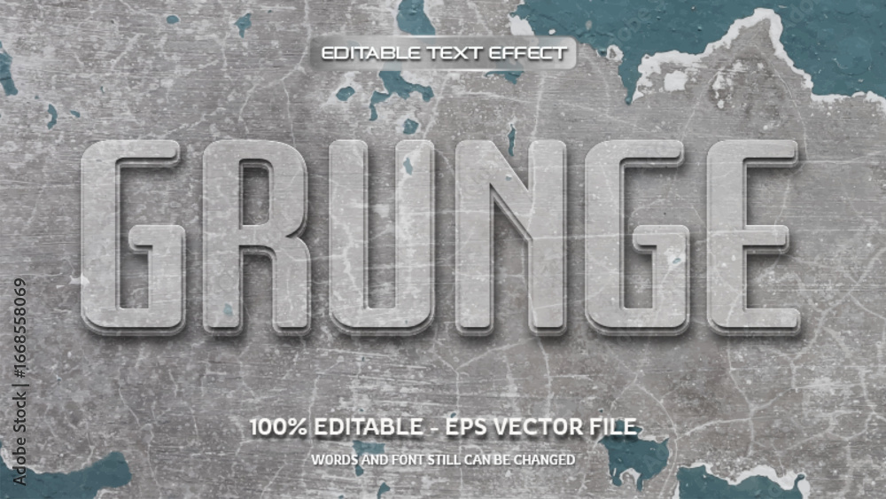 Obraz premium Grunge Editable text effect Texture style with cracked wall background