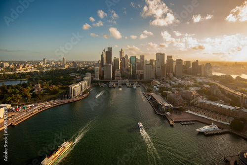 Aerial shot of Sydney Harbour and bay area