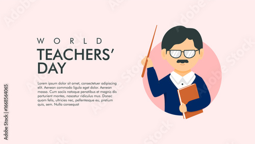 vector world teachers day poster template