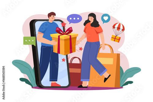 Seamless online shopping experience with digital gift delivery