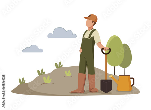 Farmer Planting Concept