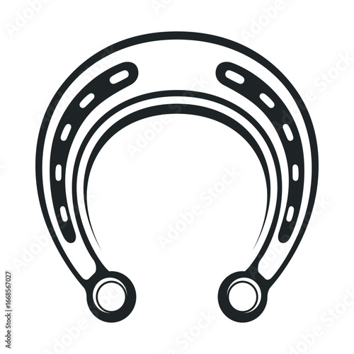 Lucky steel horse shoe silhouette design for luck and protection in various settings