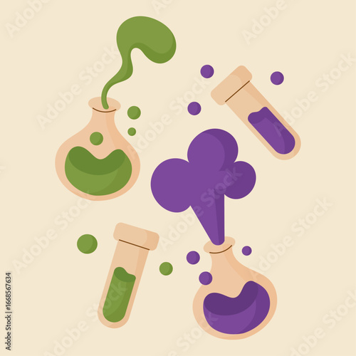 Set of 4 Cute Magic Potion