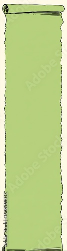 Light green rolled scroll