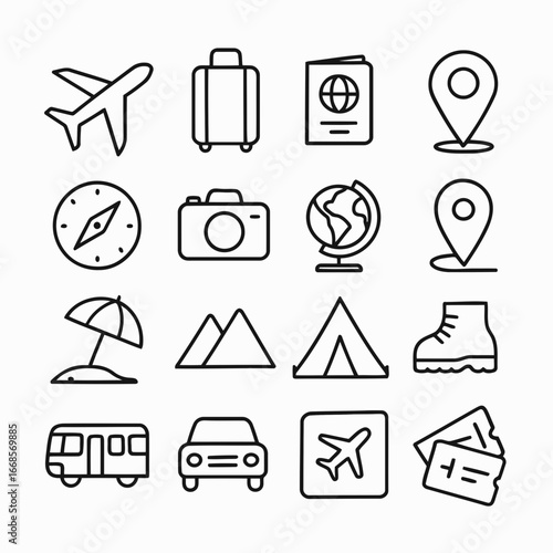 Minimalist Travel Icon Pack