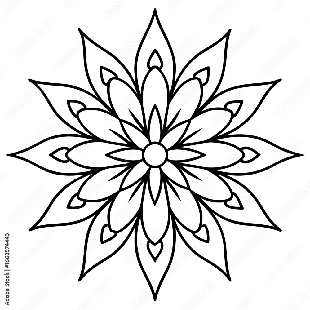 Fototapeta premium Wildflower Mandala Vector