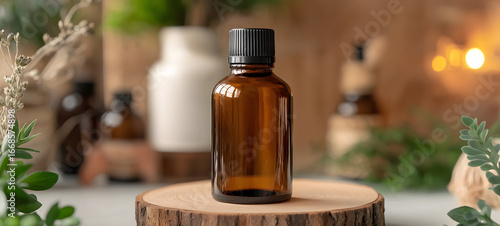 amber glass product bottle neutral concept