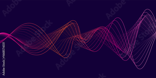 Abstract Digital EQ Music Equalizer. Sound Wave Design Element. Speaking Sound Wave Vector Illustration. Artificial Intelligence AI Assistant Voice Visualization.