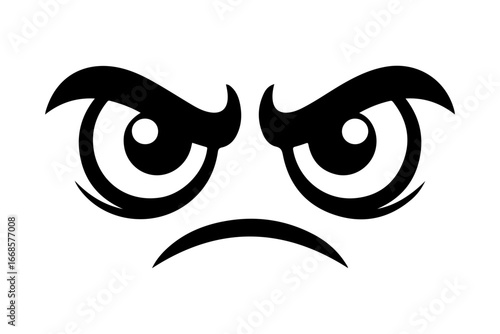 Angry Cartoon Eyes SVG on White background.