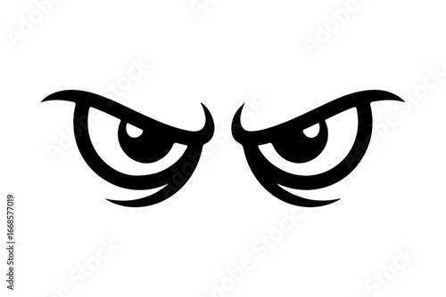 Angry Cartoon Eyes SVG on White background.