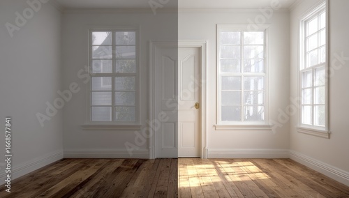 Wallpaper Mural Empty room, split view, sunlight contrast Torontodigital.ca