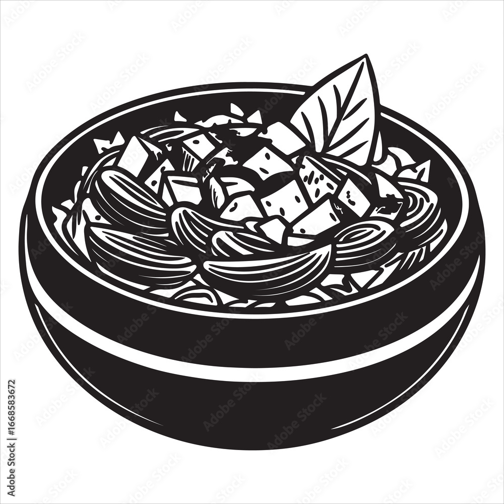 Fototapeta premium A Classic and Creamy Tuna Salad, a Delicious and Hearty Meal with Flaked Tuna, Celery, and a Rich Mayonnaise Dressing